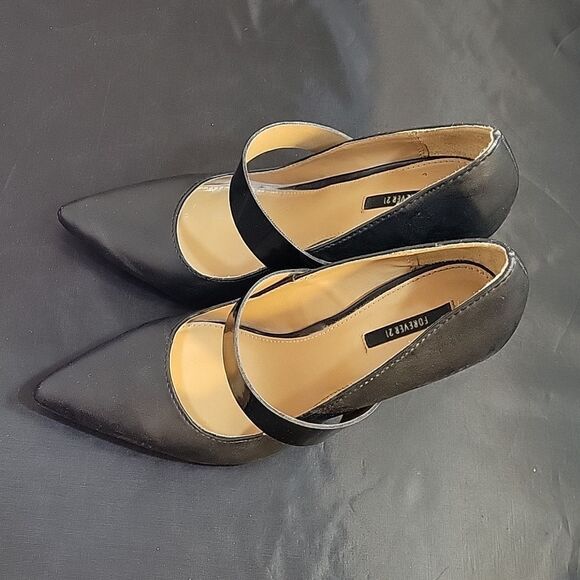 FOREVER 21 POINTED TOE HIGH HEEL STILETTOS ONE STRAP BAND PUMP SHOES - Picture 7 of 12